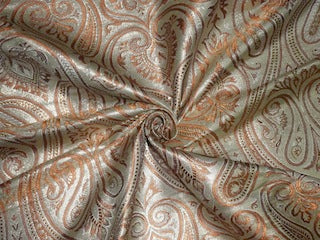 Heavy GOLD,Brown &amp; Metallic Gold COLOUR SILK BROCADE FABRIC