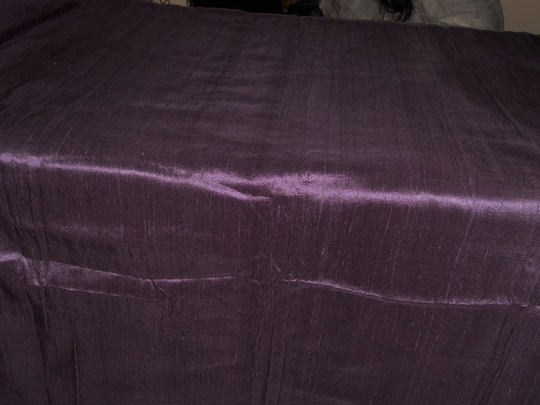 100% Pure Silk Dupioni Fabric Eggplant colour 54" wide with Slubs MM60[5]