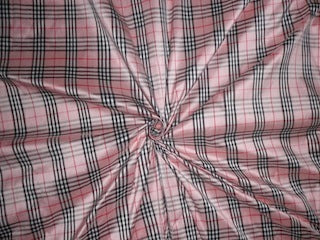 SILK DUPIONI FABRIC PLAIDS Pink,Ivory,Black & Red color 54 wide DUPC43