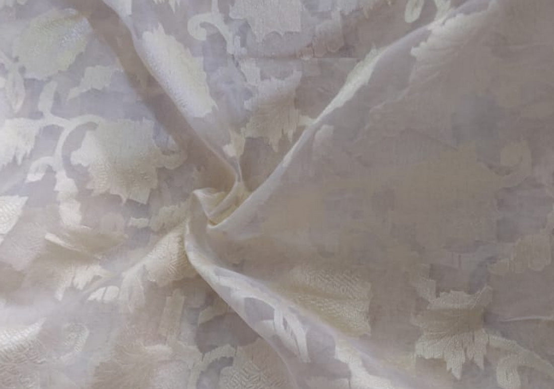 100% silk organza jacquard fabric 54&quot; by the yard [11009]