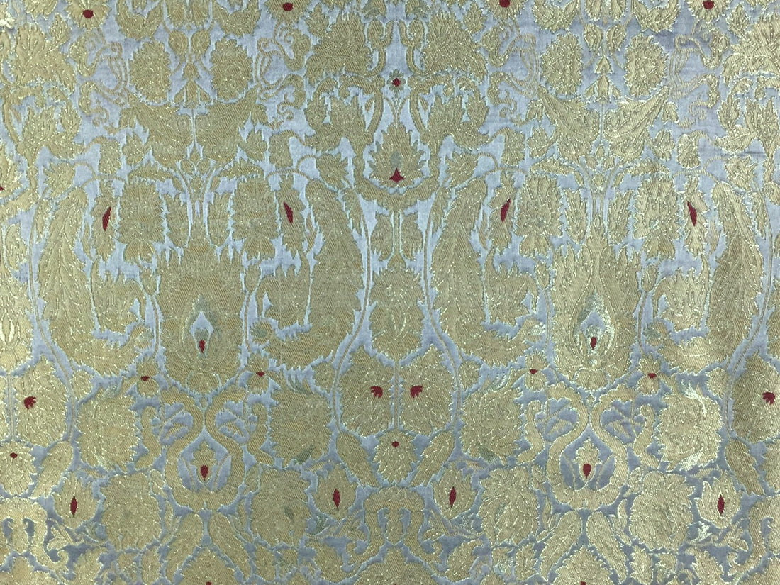 Silk Brocade king khab [kings dream] silver grey x metallic gold color 36" wide BRO782[1]