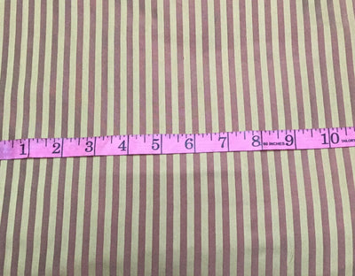 100% Pure Silk TAFETTA Fabric pinkish brown and gold color stripe 54" wide by the yard TAFS166[2]