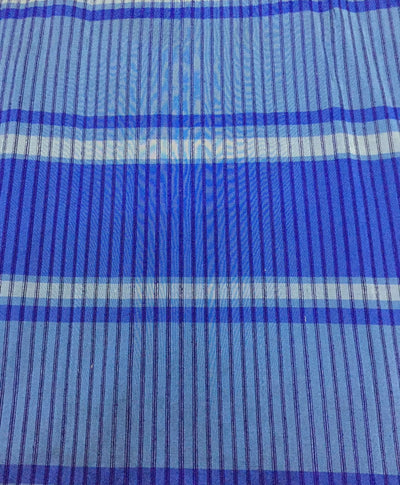 100% Pure Silk dupion Fabric royal blue and grey color ribbed stripe 54" wide DUPS68[1]  by the yard