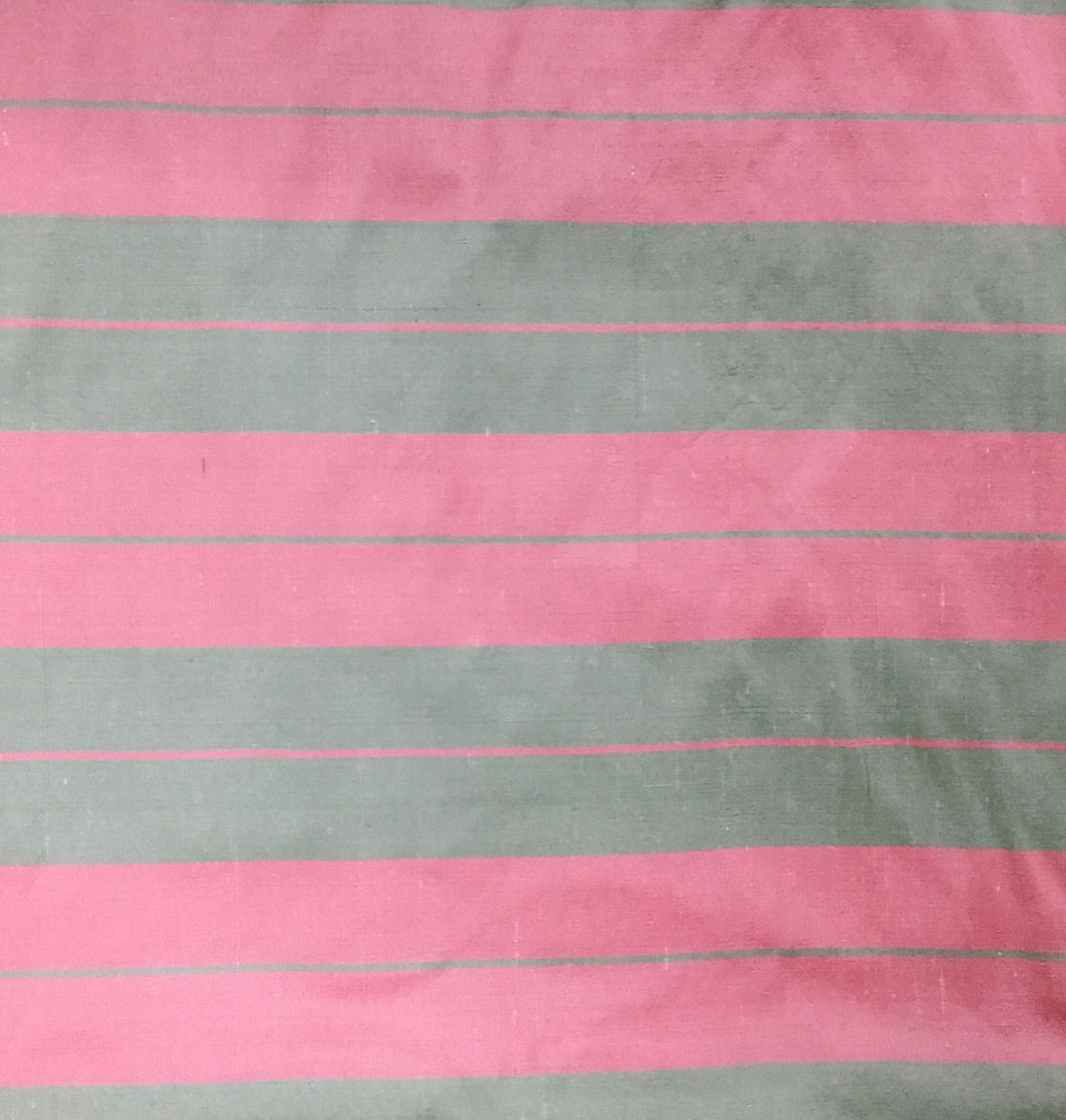 100% Pure Silk dupion PINK and GREEN stripe Fabric 54" wide DUPS69[2]