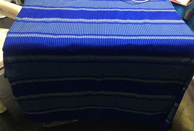 100% Pure Silk dupion Fabric royal blue and grey color ribbed stripe 54" wide DUPS68[1]  by the yard