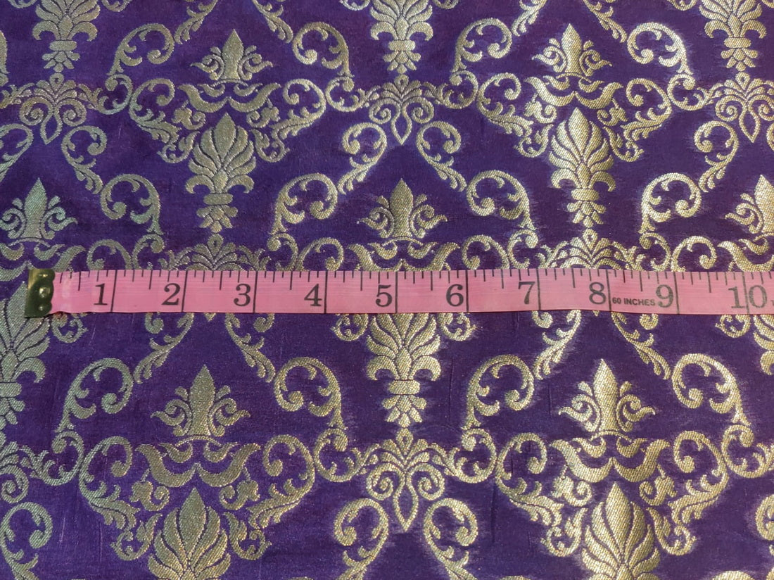 Silk Brocade fabric purple x metallic gold 44" wide BRO790B[4]