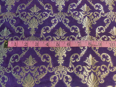 Silk Brocade fabric purple x metallic gold 44" wide BRO790B[4]