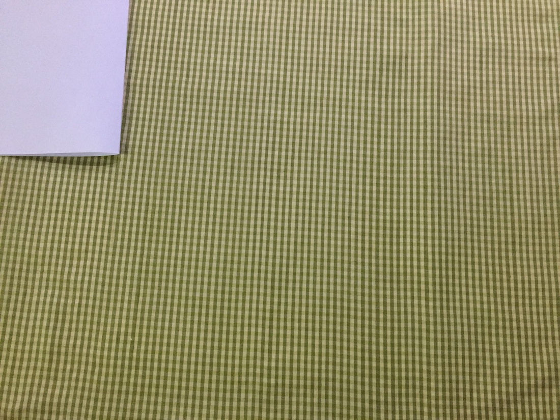 Silk Dupioni Green & Golden Cream color plaids Fabric DUP#C59[1]