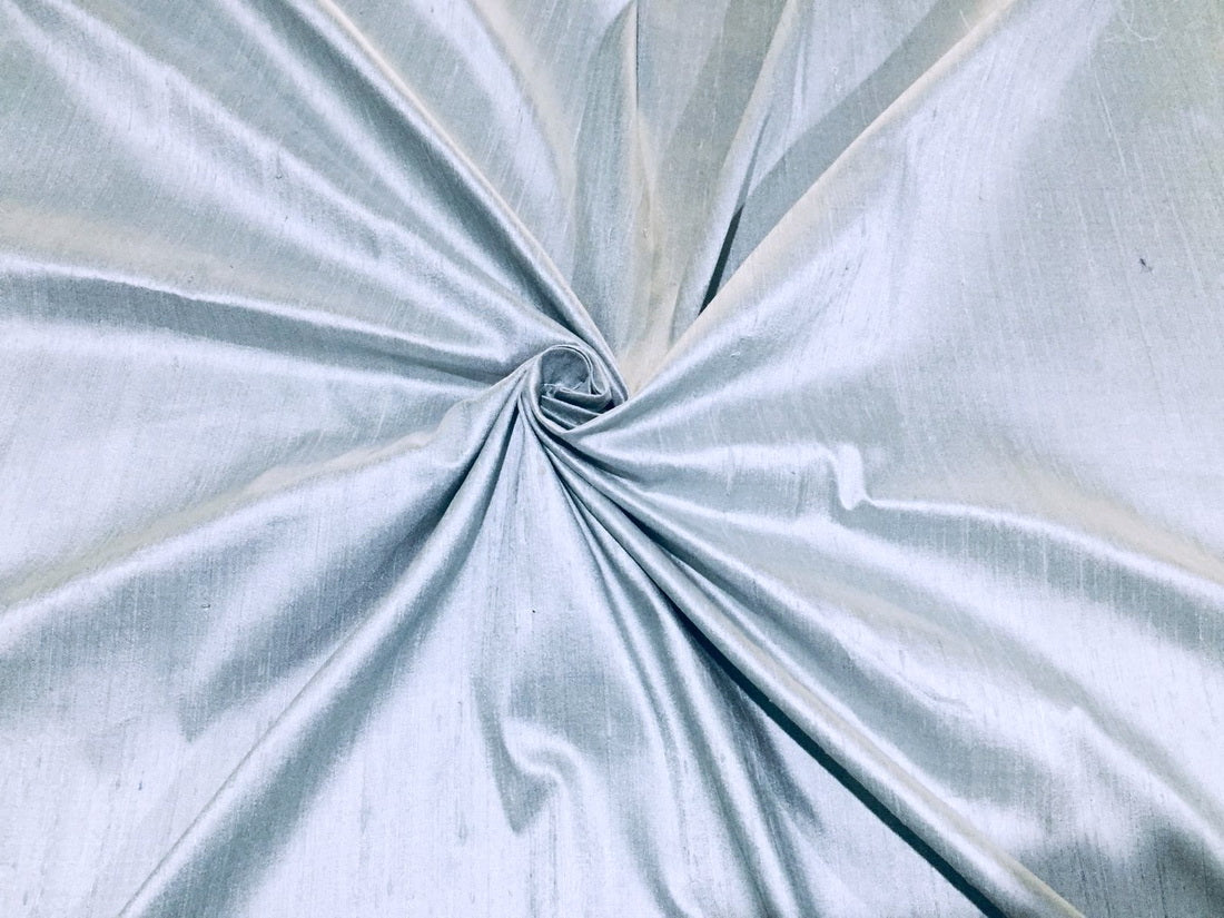100% pure silk dupioni fabric ice blue 44" wide with slubs MM100[3]