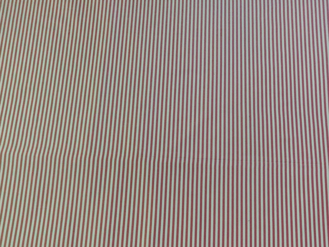 100% silk TAFETTA stripes red and ivory 54&quot; wide.