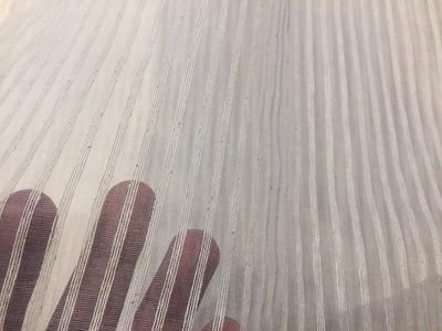 silk organza self stripe ivory 44'' wide [11327]