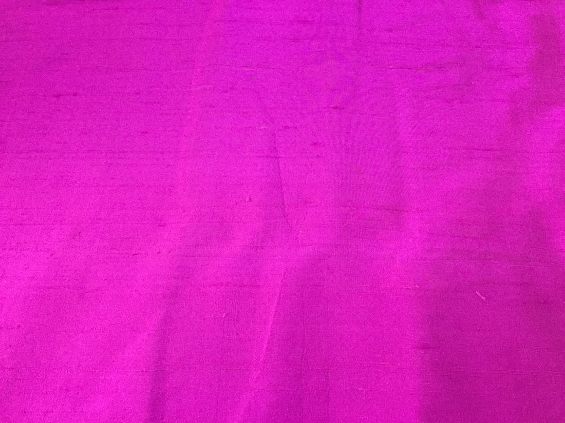 100% PURE SILK DUPIONI FABRIC BRIGHT PINK COLOR 54" wide with slubs MM8[7]