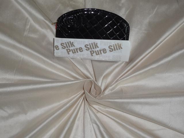 PURE SILK DUPIONI FABRIC IVORY TUSK COLOR