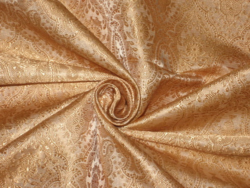 Silk Brocade fabric Golden Brown Victorian Design 44&quot;BRO176[3]