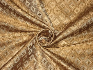 Silk Brocade Fabric Golden Brown 44&quot;BRO176[4]