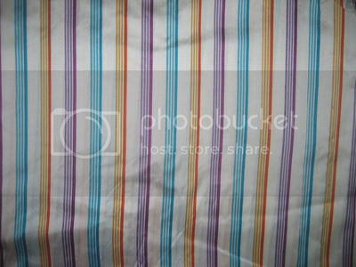 SILK Dupioni FABRIC Multi color stripes