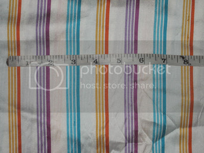 SILK Dupioni FABRIC Multi color stripes
