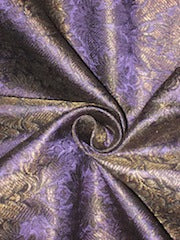 Spun Silk Brocade Fabric Purple & Metallic 44" wide BRO178[3]