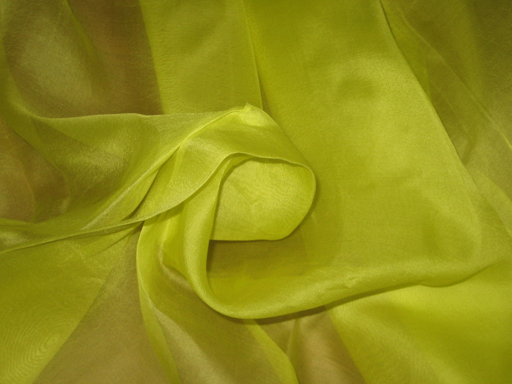 Florescent Green Silk Organza Fabric 44 Wide The Fabric Factory 9341