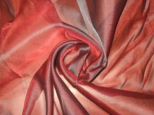 RED WITH BLACK SHOT SILK ORGANZA FABRIC 54&quot; WIDE