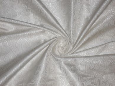 white colour silk brocade fabric -spade design 44" wide BRO47[2]