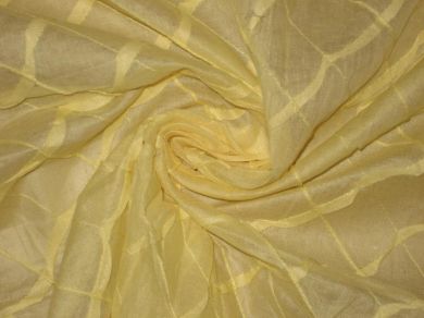 100 % Cotton organdy fabric yellow colour with chocolate pintucks 44"  wide [1558]