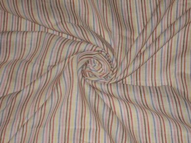 100% Chambray Multi colour Linen horizontal stripe Fabric 59" wide [1031]