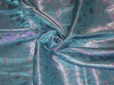 Turquoise Blue colour Brocade Fabric 44" wide BRO5[2]