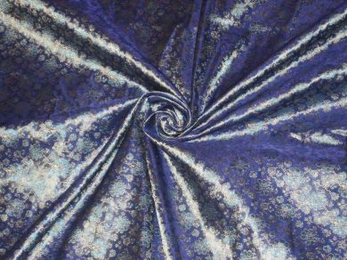 Silk Brocade Fabric Royal Blue Floral 44" wide BRO5[4]