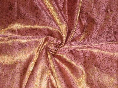 Silk Brocade~Pink &amp; Gold Floral design