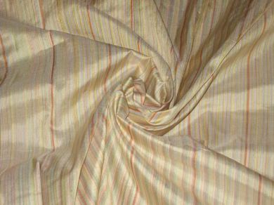 silk dupioni silk Multi colour horizontal stripes 54" wide DUP#S18[1]