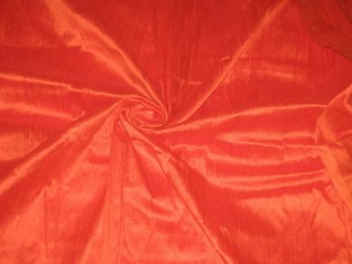 Silk dupioni silk Bright orange colour 44" wide DUP9[2]