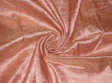 Silk Brocade Fabric Candy Baby Pink Color 44" wide BRO6[5]