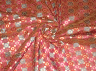 Pure Silk fabric~Width 44~Rani Pink colour with pink