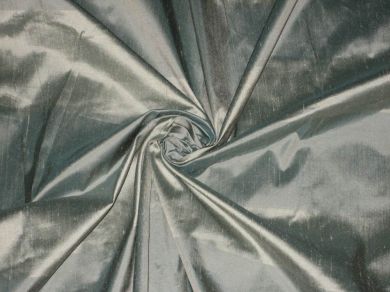 silk dupioni silk Steel Grey & Silver colour stripes 54" wide [1303]