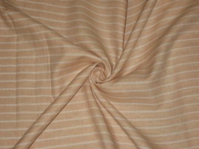 Superb Quality Linen Club Peach with white horizontal stripe Fabric 58" wide [1348]