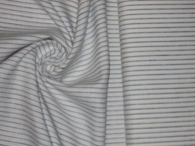 Superb Quality Linen Club Navy Blue with white horizontal stripe Fabric 58" wide [1353]
