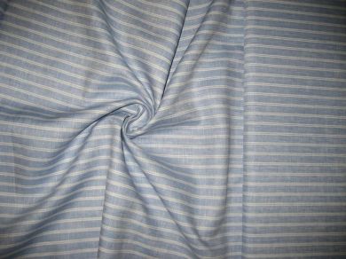 Superb Quality Linen Club Light Blue with white horizontal stripe Fabric 58" wide [1355]