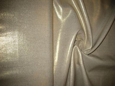 Superb Quality Linen Club fabric 58" Wide Sand Gold colour Foil print [1358]