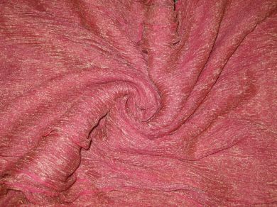 36 INCHES WIDE~ GOLD candy pink silk mettalic tissue organza fabric