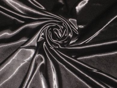 Jet Black Polyester fabric~Stretchable~Width 58