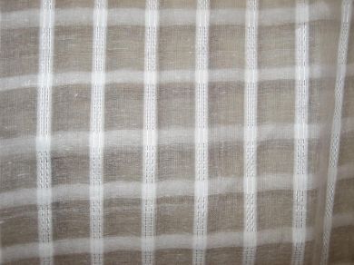 White cotton organdy fabric leno dobby plaids design 44" wide [1503]