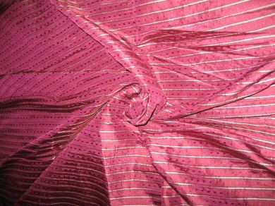Brinjal Purple colour silk dupioni with Dobby Stripe~ 54&quot; wide