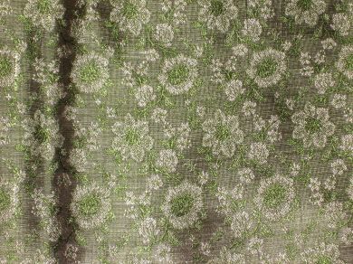 Silk Brocade Fabric Dark Green Color ~Width 44&quot;