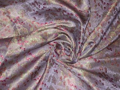 Silk Brocade Fabric Width 44&quot;-Lavender Color