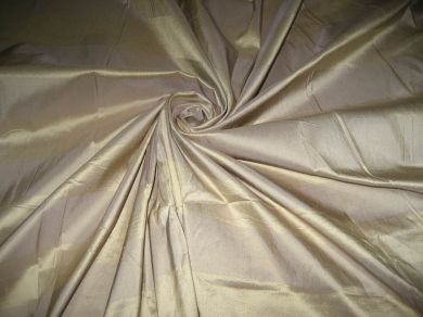 Sand Gold &amp; Taupe Colour Stripe~Silk Dupioni Fabric~Width 54