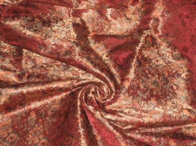 Silk Brocade Fabric Maroon floral design 44" wide BRO10[4]