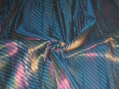Silk Brocade Fabrib ~ Width 44&quot; - multi stripes
