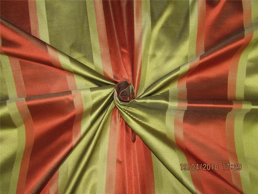 Silk Taffeta Fabric Olie Green x Salmon color jacquard 54" wide TAFS148[1]