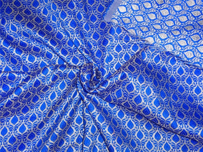Silk Brocade Fabric royal blue X silver Color 44" wide BRO540[1]